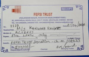 Kangana Ranaut Donation